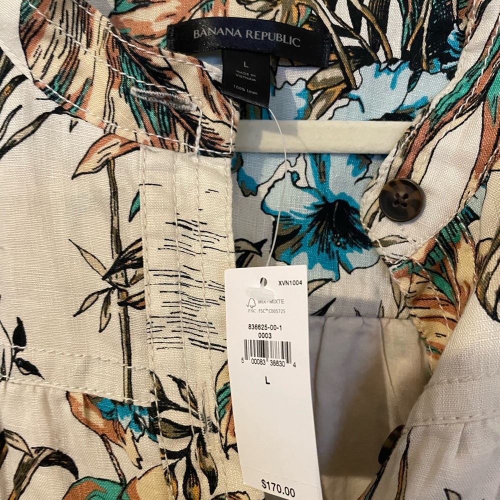 NWT Banana Republic Tropical Safari Animal Print Mini Dress with Belt - Picture 2 of 8